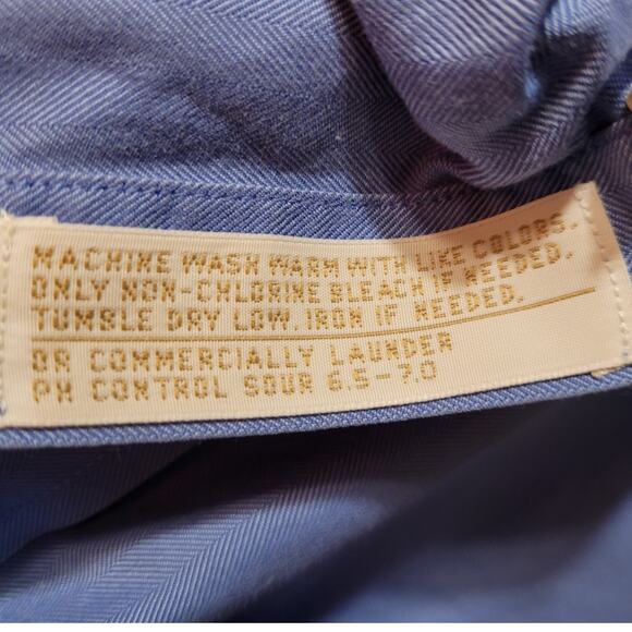 Nordstrom Blue Jacquard Cotton Dress Shirt 17.5 37 Tailored Fit Preppy Executive - Picture 9 of 11